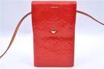 Authentic Louis Vuitton Vernis Walker Shoulder Cross Wallet Red M91153 LV H9310 Fashion