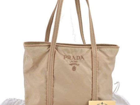 Authentic PRADA Nylon Leather Tote Hand Bag BR0978 Beige G6262 Online