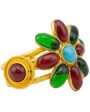 Autumn 1993 Gilt Metal and Multi-Colour Poured Glass Cuff For Discount