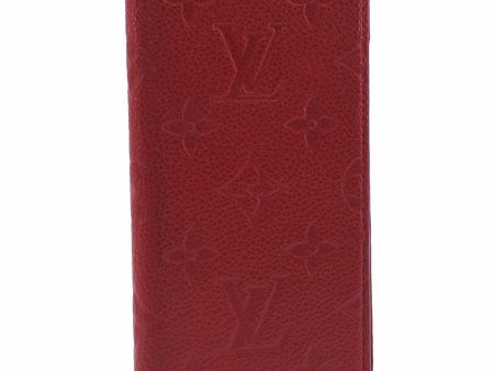 Authentic LOUIS VUITTON Empreinte Folio iPhone X Case Red M63588 LV 8013A Online now