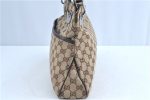 Authentic GUCCI Eclipse Shoulder Tote Bag GG Canvas Leather 121023 Brown H9026 Discount