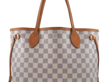 Authentic Louis Vuitton Damier Azur Neverfull PM Tote Bag N51110 LV 0936D For Discount