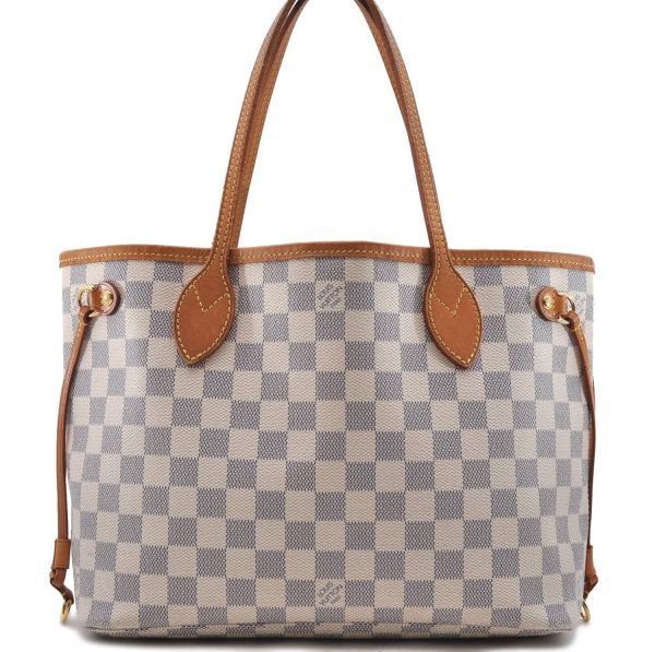 Authentic Louis Vuitton Damier Azur Neverfull PM Tote Bag N51110 LV 0936D For Discount