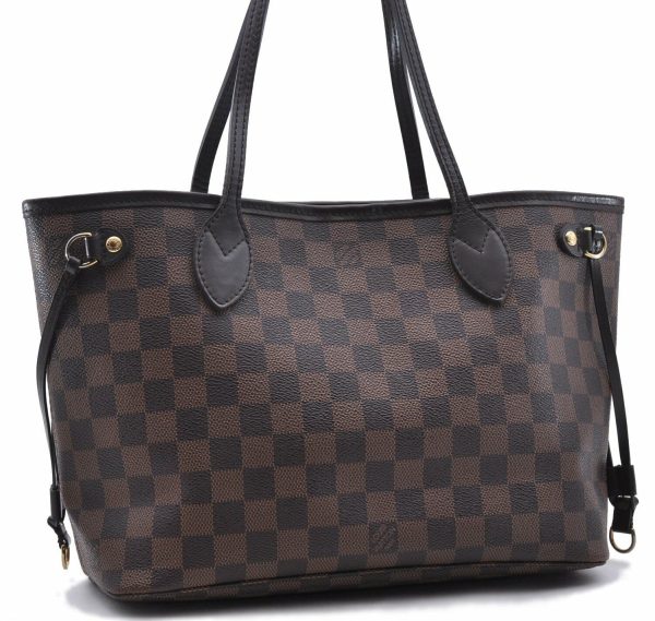 Authentic LOUIS VUITTON Damier Neverfull PM Tote Bag N51109 LV 8441A on Sale