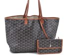 Auth Goyard Saint Louis PM Shoulder Tote Bag GG PVC Leather Black Brown H9473 Online