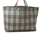 Authentic BURBERRY Vintage Check Nylon Tote Hand Bag Ivory 9855C Discount