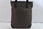 Authentic GUCCI Shoulder Tote Bag GG Canvas Leather 0190401 Black 1475D For Sale