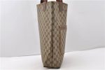 Authentic GUCCI Web Sherry Line Shoulder Tote Bag GG PVC Leather Brown 1990D Online Sale