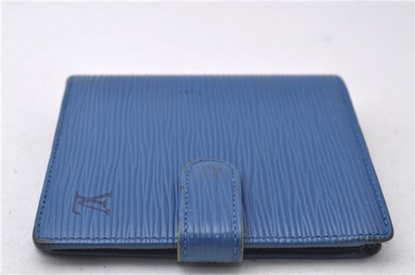 Auth Louis Vuitton Epi Porte Billets Compact Wallet Purse Blue M63555 LV 0368D Sale