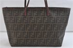 Authentic FENDI Zucca Shoulder Tote Bag PVC Brown 1710D Hot on Sale