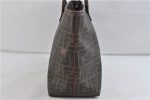 Authentic FENDI Zucca Shoulder Tote Bag PVC Brown 1710D Hot on Sale