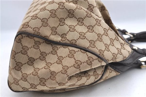 Authentic GUCCI Sukey Hand Tote Bag GG Canvas Leather 211944 Brown 0814C Sale