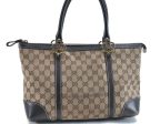 Authentic GUCCI Lovery Tote Hand Bag GG Heart Canvas Leather 257069 Brown G1823 on Sale