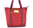 Authentic LOUIS VUITTON Antigua Cabas MM Tote Bag Red M40034 LV G5345 Online Hot Sale