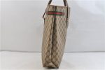 Auth GUCCI Web Sherry Line Shoulder Shoulder Tote Bag GG PVC Leather Brown 1968D Online now