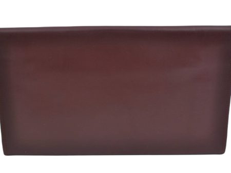 Authentic CARTIER Must de Cartier Clutch Bag Leather Bordeaux Red G4630 Discount