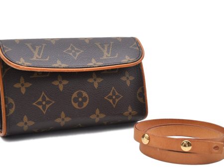 Auth Louis Vuitton Monogram Pochette Florentine Pouch Waist Bag M51855 LV 1340D Fashion