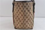 Auth GUCCI Web Sherry Line Shoulder Tote Bag Canvas Leather 137396 Brown 0266D For Cheap