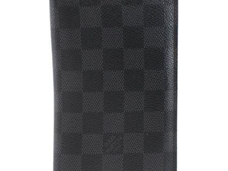 Auth Louis Vuitton Damier Graphite Portefeuille Brazza Wallet N62665 LV 2592C For Sale