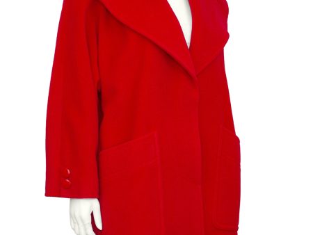 Red Wool Swing Coat Discount