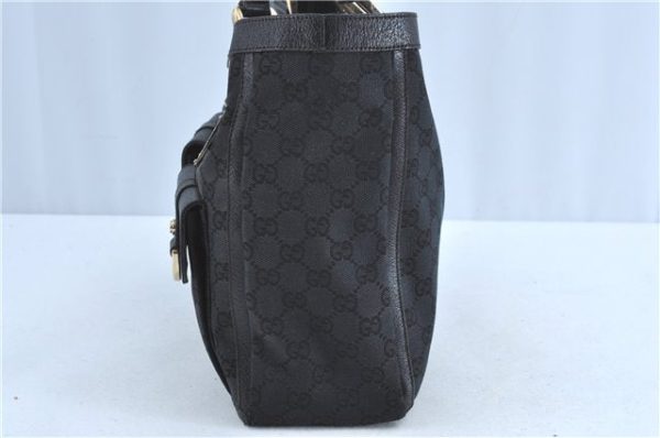 Authentic GUCCI Abbey Shoulder Tote Bag GG Canvas Leather 146247 Black H9338 Online Hot Sale