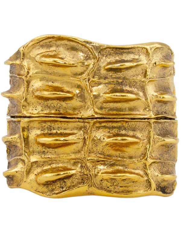 Gold Tone Alligator Motif Cuff Online now