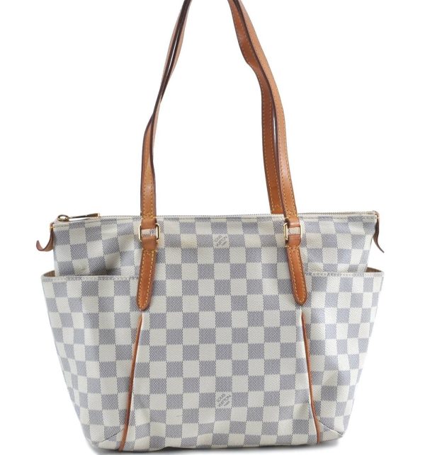 Authentic Louis Vuitton Damier Azur Totally MM Tote Bag N51262 LV 8754A Cheap