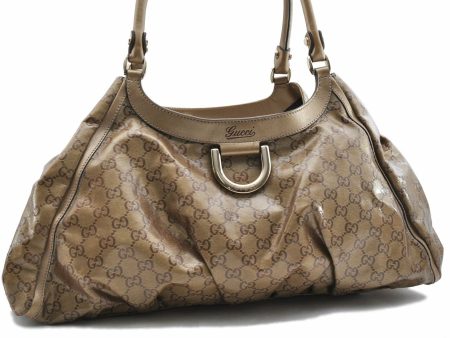 Authentic GUCCI GG Crystal Shoulder Tote Bag PVC Leather 189835 Gold 8175A Online now