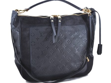 LOUIS VUITTON Monogram Empreinte Audacieuse MM Shoulder Bag M40589 Blue 9204B For Discount