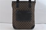 Authentic GUCCI Shoulder Tote Bag GG Canvas Leather 0190401 Black 1475D For Sale