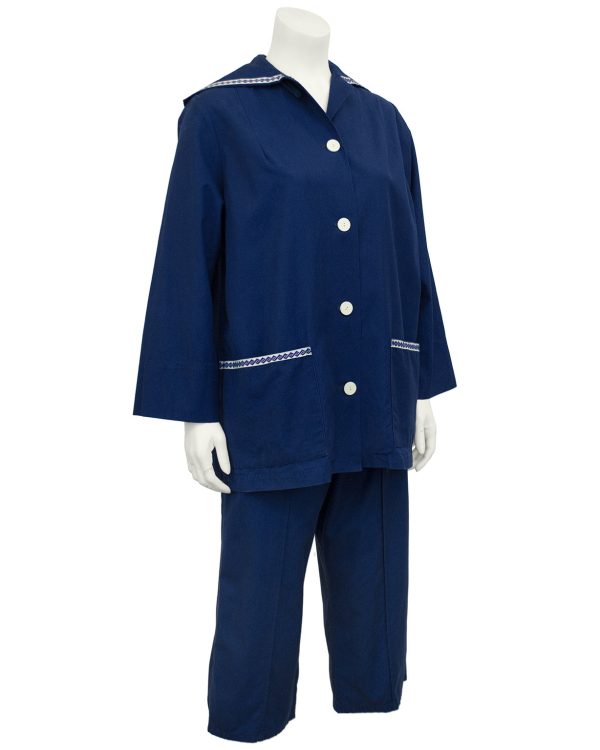 Blue Indigo Cotton Ensemble Hot on Sale