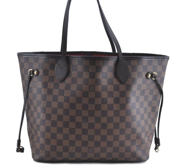 Authentic Louis Vuitton Damier Neverfull MM Tote Bag N51105 LV G8341 Fashion