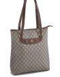 Authentic GUCCI Shoulder Tote Bag GG PVC Leather 002396130 Brown Junk 1036D Supply