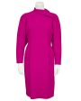 Magenta Wool Cocktail Dress Hot on Sale