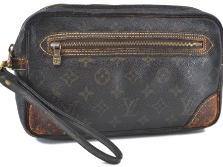 Auth Louis Vuitton Monogram Marly Dragonne GM Clutch Hand Bag M51825 LV H5858 Fashion