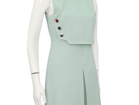 Green Retro Mod Spring Dress Fashion