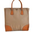 Authentic PRADA Canvas Leather Tote Hand Bag Beige Brown 0130C Online Hot Sale