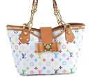 Auth Louis Vuitton Monogram Multicolor Annie GM Tote Bag White M40303 LV G6726 Sale