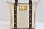 Authentic Louis Vuitton Antigua Cabas MM Tote Bag White Brown M40036 LV 0253D Online now