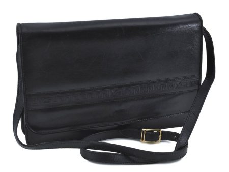 Authentic YVES SAINT LAURENT Shoulder Cross Body Bag Leather Black H4687 Sale