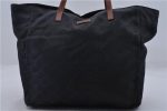 Authentic GUCCI Shoulder Tote Bag GG Nylon Leather 282439 Navy Blue 1927D on Sale