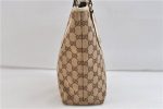 Authentic GUCCI Tote Hand Bag GG Canvas Leather 153361 Beige 0046D Fashion