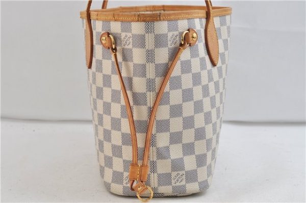 Authentic Louis Vuitton Damier Azur Neverfull PM Tote Bag N51110 LV 2200D Online now