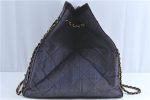 Authentic CHANEL Matelasse Straw Chain Shoulder Tote Bag Blue Purple CC H4748 on Sale