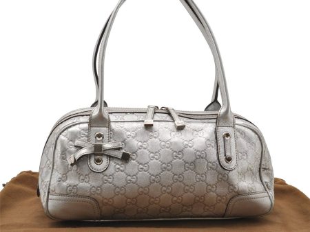 Auth GUCCI Princy Guccissima GG Leather Shoulder Hand Bag 161720 Silver 1690D Online now