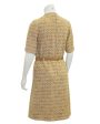 Tan Mod Tweed Dress With  Suede Link Belt Discount