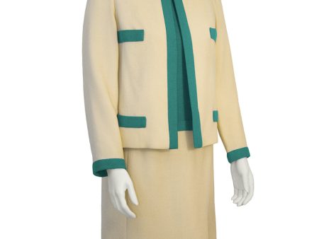 Cream and Green Dress and Jacket Hot on Sale