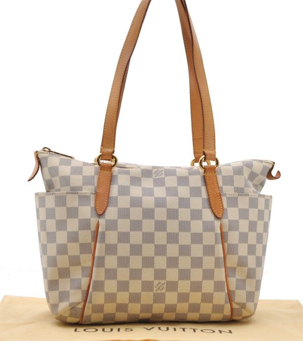 Authentic Louis Vuitton Damier Azur Totally PM Tote Bag White N41280 LV 2127D Supply