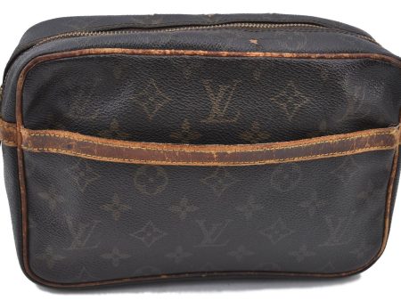 Auth LOUIS VUITTON Monogram Compiegne 23 Clutch Hand Bag M51847 Junk LV H4640 Supply