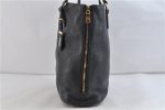 Authentic PRADA Leather Shoulder Tote Bag Black 1193D Fashion